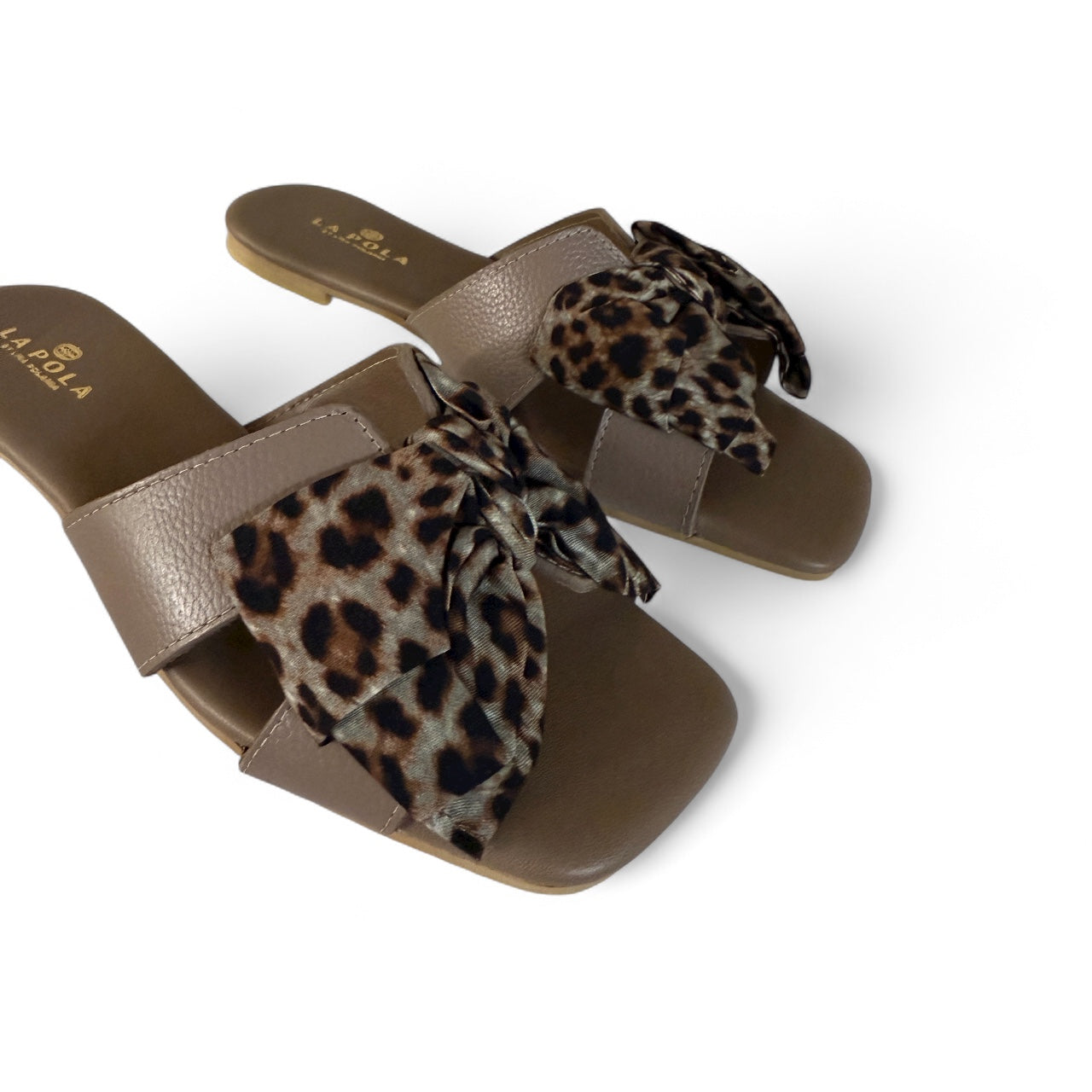 Leather Sandal Bow Moccha