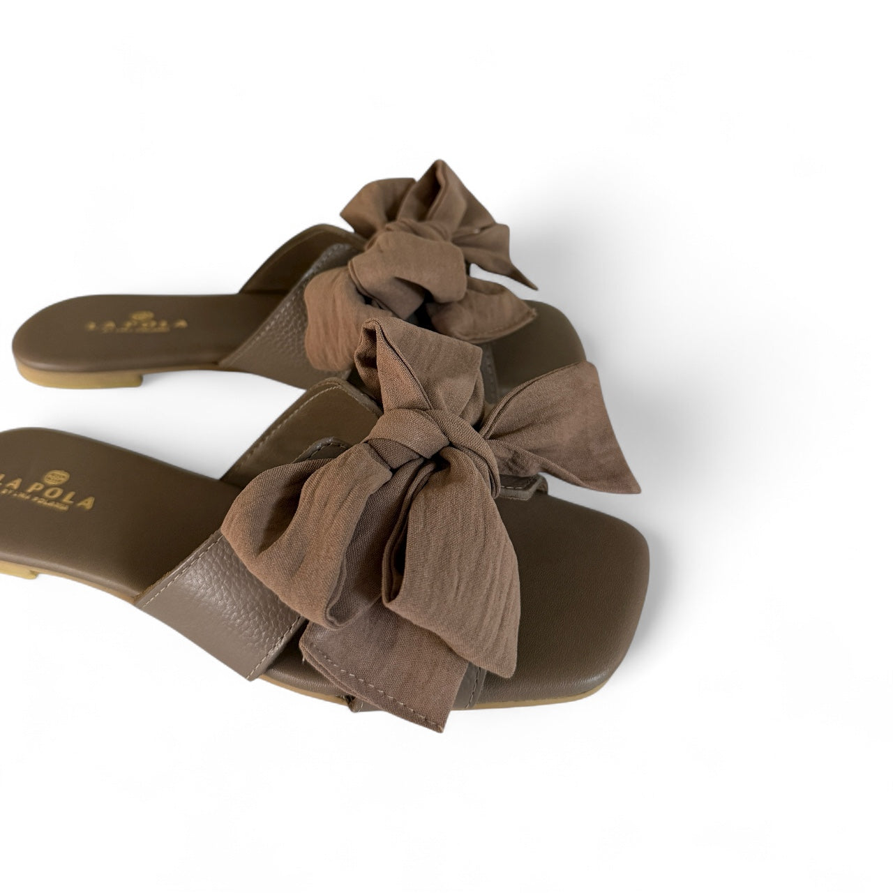 Leather Sandal Bow Moccha