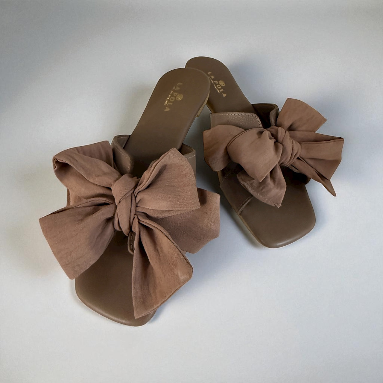 Leather Sandal Bow Moccha