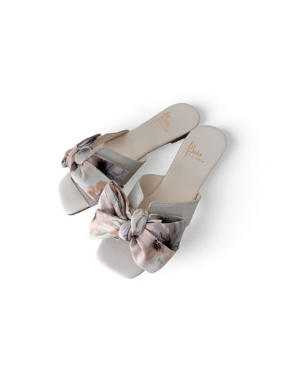 Leather Sandal Bow Ivory