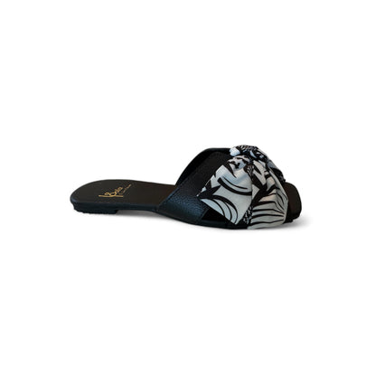 Leather Sandal Bow Black