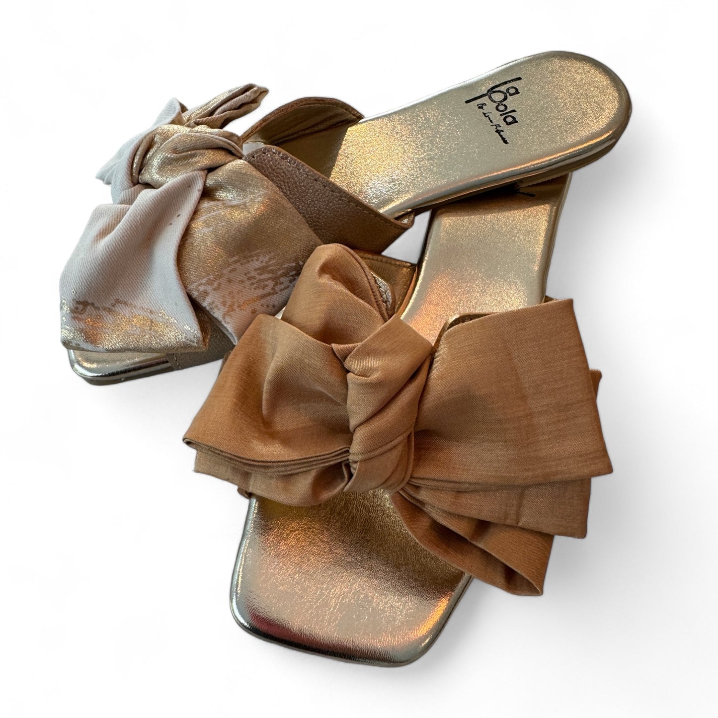 Leather Sandal Bow Gold