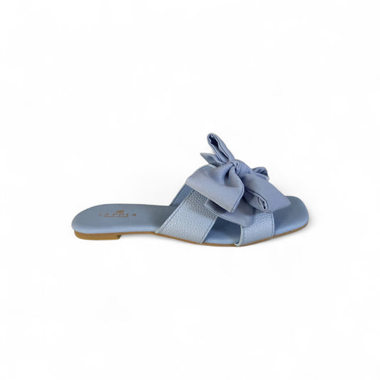 Leather Sandal Bow Baby Blue